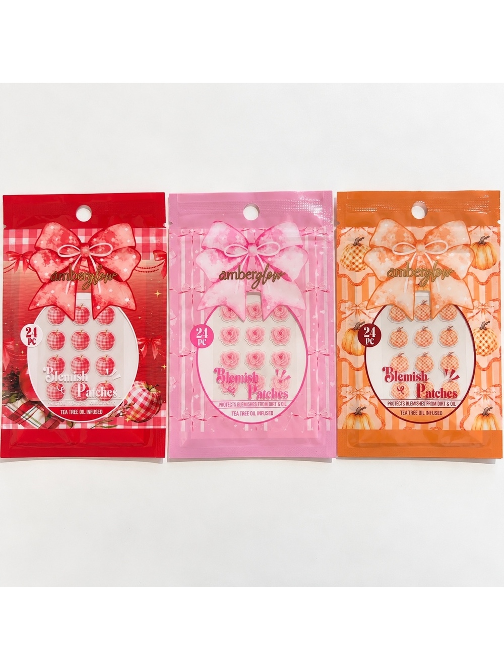 Amber Glow Blemish Patches 24pc Set of 3 Apple Rose Pumpkin NEW